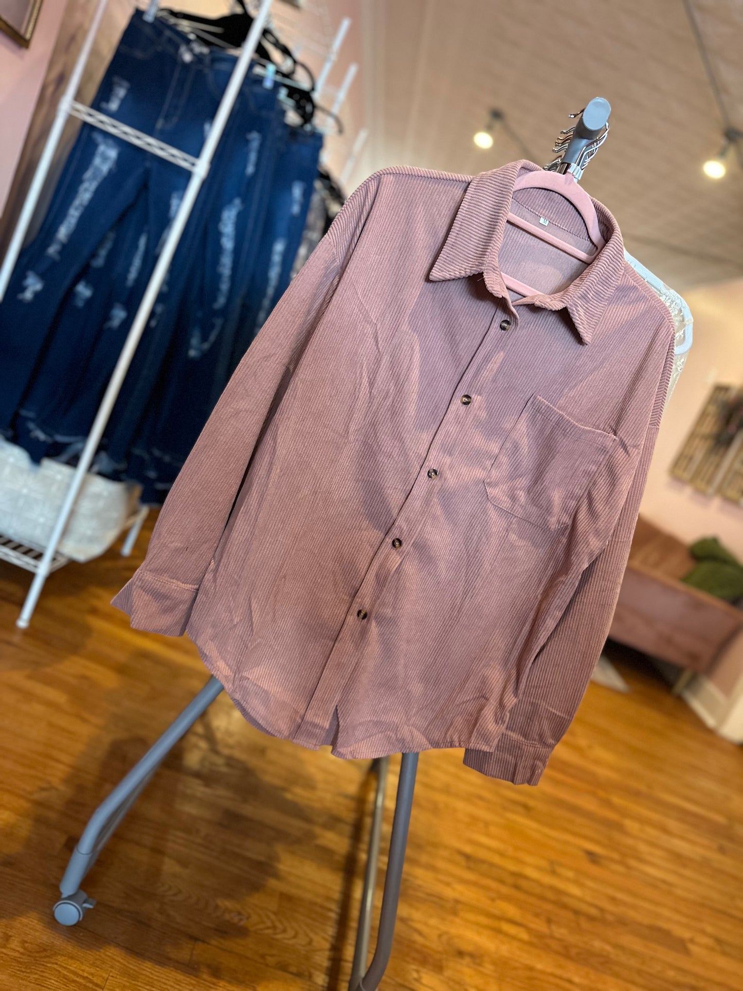 Corduroy Oversized Button up Shirt